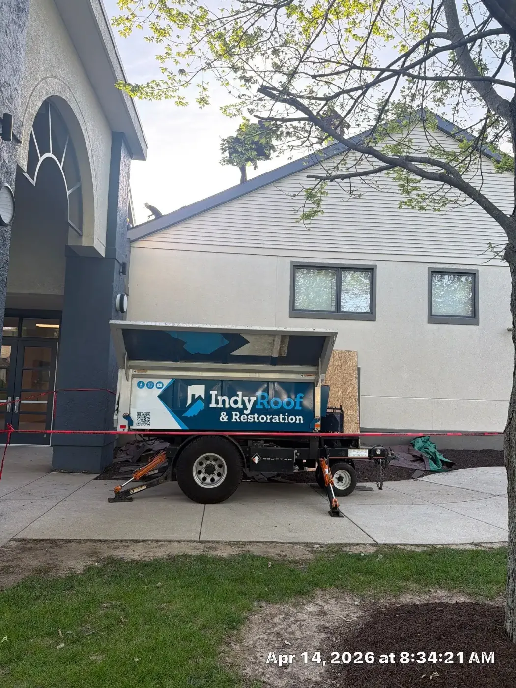 Storm damage documentation on a Market East commercial building